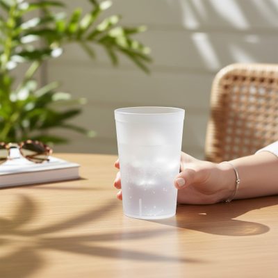 Műanyag vizes pohár, 240 ml, homokfúvott, Polipropilén