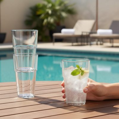 Polikarbonát pohár, 300 ml, átlátszó, Kasablanka, 6 db-os csomag