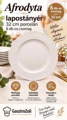 Afrodyta lapostányér 32 cm porcelán, 6db-os csomag