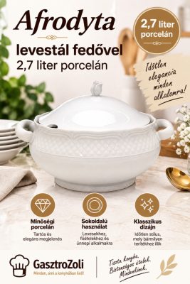 Afrodyta levestál fedővel 2,7 liter porcelán