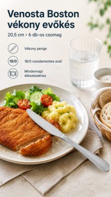 Venosta Boston vékony evőkés – 20,5 cm, 6 db-os csomag