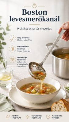 Venosta Boston levesmerőkanál – 18/0 rozsdamentes acél, 2,5 mm