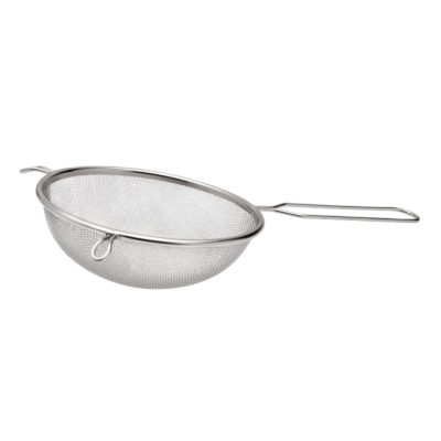 Passzírozó szűrő Ø10 cm – 1,5 mm hálóméret, 12 cm-es nyél, rozsdamentes