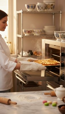 Hőálló Sütőkesztyű Pár 240°C – 5 Ujjas Pamut Konyhai Kesztyű, 30 cm