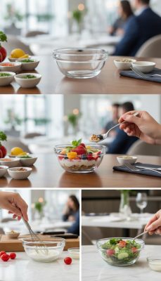 WAS sorolható edzett üvegtálka 220 ml – 10,5 cm