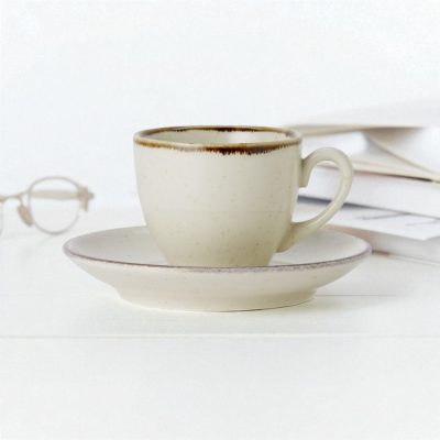 Smilla Sand kávéscsésze+alj, 90 ml, porcelán, 6 db-os csomag