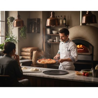 de Buyer kékacél pizzaforma és sütőlap – 32 cm, alacsony peremű