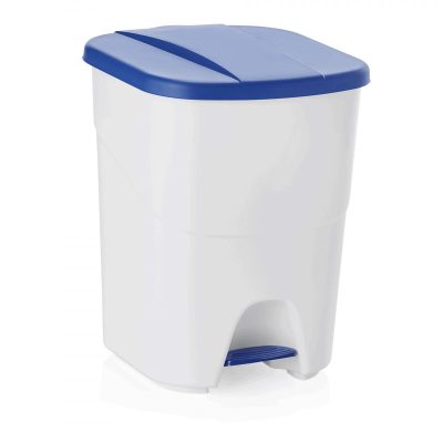 Pedálos szemetes, 40 l, polipropilén, kék tető