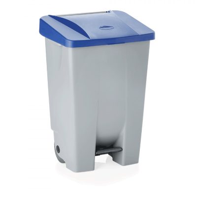 Pedálos szemetes, 80 l, polietilén, kék tető - Német minőség