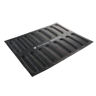Microperforált Üvegszálas sütőforma, 2x16 adag, 120x25 mm, 6 mm mély, 2 db 30x40 cm, mikroperforált