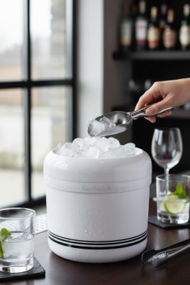 Jégtartó vödör, duplafalú, 4 l, fehér, fehér polipropilén - Német minőség