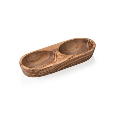 Pure olivafa dupla tálka 25x11 cm-es, 3,5 cm-es magassággal - Német minőség