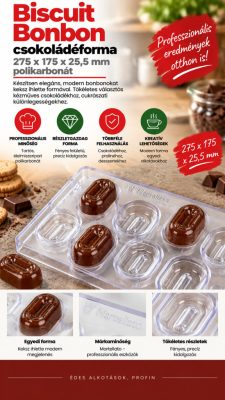 Biscuit Bonbon csokoládéforma, 275 x 175 x 25,5 mm polikarbonát