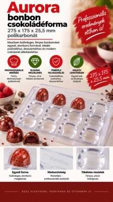 Aurora bonbon csokoládéforma – Kirsten Tibballs, 28 db
