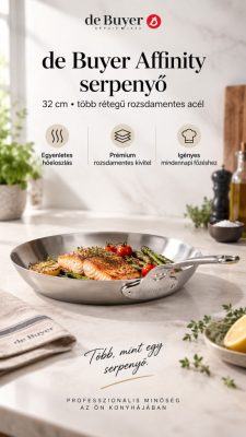 de Buyer Affinity 5 rétegű rozsdamentes serpenyő – 32 cm, PFAS-mentes