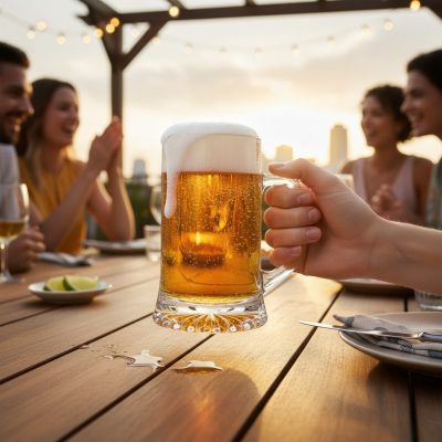 Onis Maxim Vastag Falú Söröskorsó Mintás Talppal, 520 ml, 6 db-os csomag