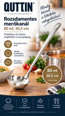 Quttin rozsdamentes merőkanál – 80 ml, 30,5 cm