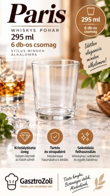 Paris 295 ml-es whiskys pohár, 6 db-os csomag - Lav üveg