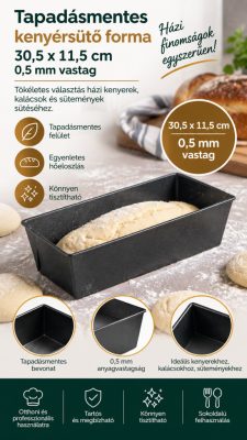 Quttin tapadásmentes szénacél kenyérsütő forma – 30,5 × 11,5 × 7 cm