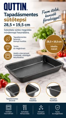 Quttin tapadásmentes sütőtepsi – 28,5 × 19,5 cm, 0,5 mm