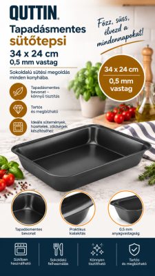 Quttin tapadásmentes sütőtepsi – 34 × 24 cm, 0,5 mm