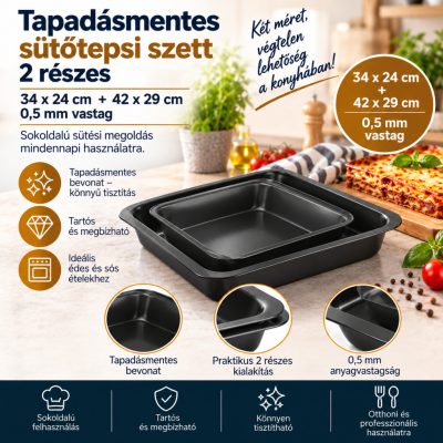 Quttin 2 részes tapadásmentes sütőtepsi szett