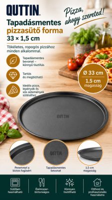 Quttin tapadásmentes pizzasütő forma – 33 × 1,5 cm, 0,5 mm