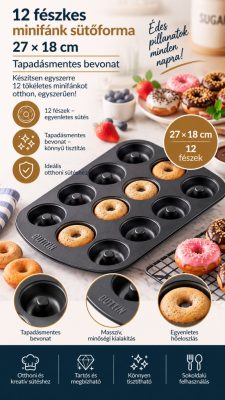 Quttin 12 fészkes tapadásmentes minifánk sütőforma – 27 × 18 cm