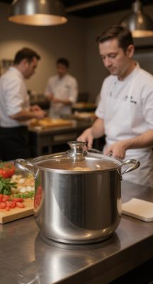 Quttin Neron indukciós fazék üvegfedővel 12 l – 26 cm átmérővel, rozsdamentes