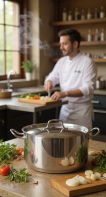 Quttin Hotel indukciós lábas fedővel 9,5 l – 32 cm átmérővel, rozsdamentes