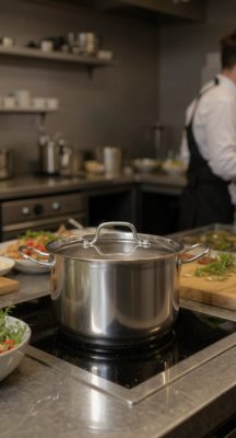 Quttin Hotel indukciós magas lábas fedővel 6,5 l – 24 cm átmérővel, rozsdamentes