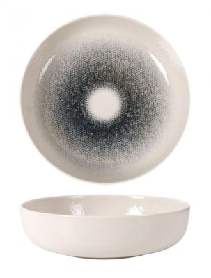 Mademoiselle Szürke Átmenetes Porcelán Mélytányér – 18x5cm cm, Fine Dining tálaláshoz
