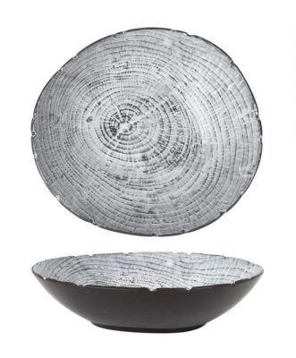 Ledo Porcelán Prezentációs Mélyányér – 23x6 cm, Fatörzs Mintával