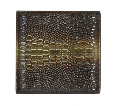 Cocodrilo spanyol porcelán kenyértányér – 15x15 cm, krokodil mintázattal