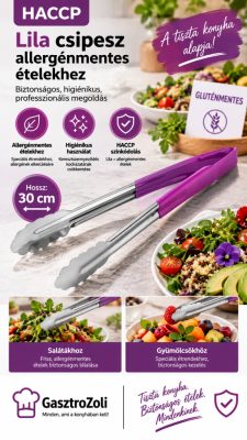 HACCP lila csipesz allergénmentes ételekhez 30 cm - Német minőség