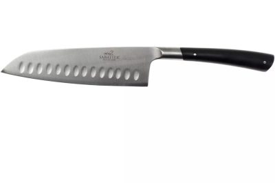 Lion Sabatier Edonist Black Santoku kés – 18 cm prémium kovácsolt penge, díszdobozban