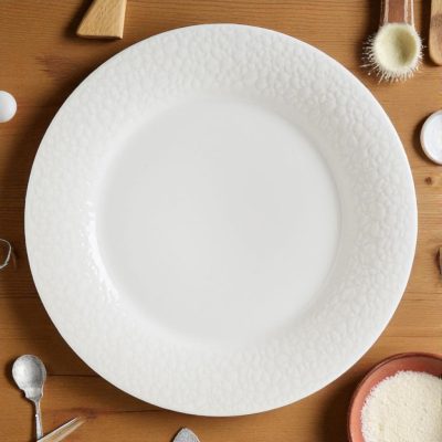 Albus Portedo enyhe kérm színű porcelán lapostányér 22 cm - 6 db-os csomag
