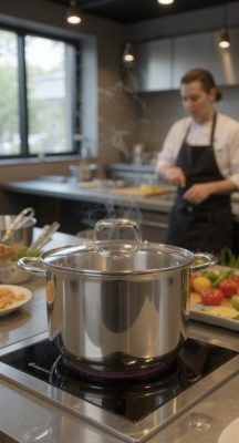 Quttin Caesar indukciós fazék üvegfedővel 8 l – 26 cm átmérővel, rozsdamentes