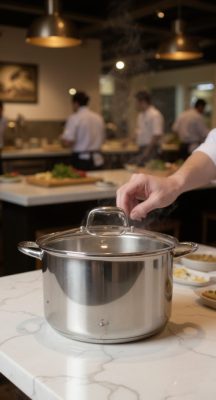 Quttin Caesar indukciós fazék üvegfedővel 12 l – 30 cm átmérővel, rozsdamentes