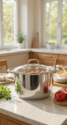 Quttin Caesar indukciós fazék üvegfedővel 15 l – 32 cm átmérővel, rozsdamentes