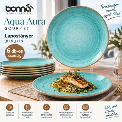 Bonna Aqua Aura Gourmet 6 db 30x3 cm-es lapostányér, pattanási garanciával