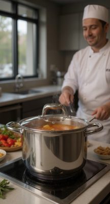 Quttin Caesar indukciós fazék üvegfedővel 5 l – 22 cm átmérővel, rozsdamentes