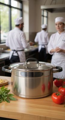 Quttin Heleom indukciós magas lábas üvegfedővel 7,9 l – 26 cm átmérővel, rozsdamentes
