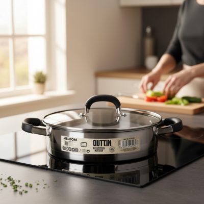 Quttin Heleom indukciós szeletsütő üvegfedővel – 24 cm, 2,2 liter