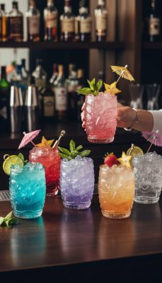 Színes Tiki Koktélos Pohár Készlet, 500 ml, 6 db-os Old Fashioned Trópusi Tumbler