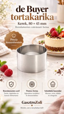 Mousse-Tortakarika, kerek, 70x45 mm, rozsdamentes - de Buyer
