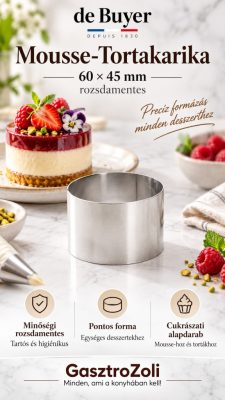 de Buyer mousse tortakarika Ø60×45 mm – rozsdamentes acél