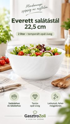 Everett salátástál 22,5 cm, 2 liter – edzett opál üveg