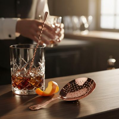 Profi Julep Koktélszűrő Réz Színben - Prémium Keverőpohár Bárszűrő