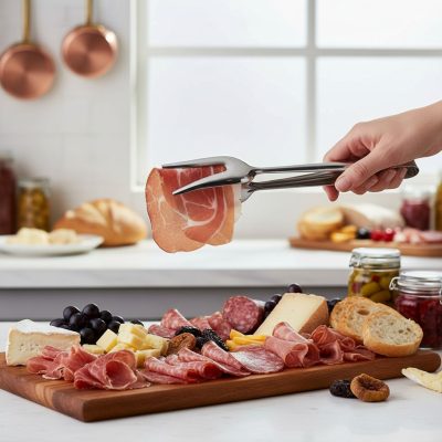 Rozsdamentes Felvágottas és Tálalócsipesz - Csemegepulti Csemege Csipesz, 210 mm